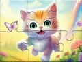 Spel Jigsaw Puzzle: Kitten With Butterfly