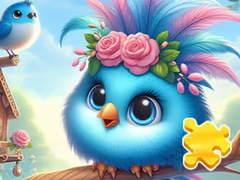 Spel Jigsaw Puzzle: Cute Blue Bird