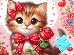 Spel Jigsaw Puzzle: Bowknot Cat