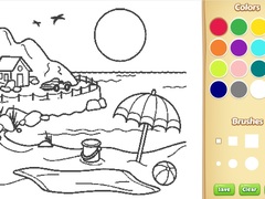Spel Beach Coloring Book For Kids