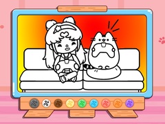 Spel Coloring Book: Toca Life With Pusheen