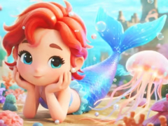 Spel Jigsaw Puzzle: Chibi Mermaid Marshmallow Jellyfish