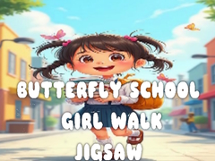 Spel Butterfly School Girl Walk Jigsaw