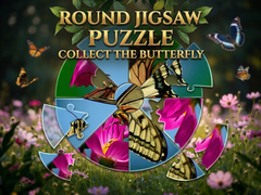 Spel Round Jigsaw Puzzle - Collect the Butterfly