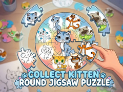 Spel Round jigsaw Puzzle - Collect Kitten